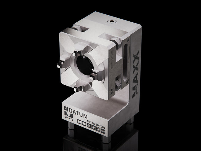 Maxx-ER (Erowa) 50 Stainless Manual Quick Chuck with Horizontal 90-Degree Flushing Adapter WEDM Rust Proof 1